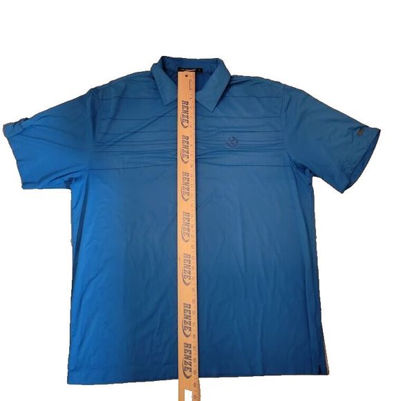 Tiger Woods Collection Nike Dry Fit  Polo Oak Hill Golf Shirt Blue Mens Size Lrg - Picture 2 of 6